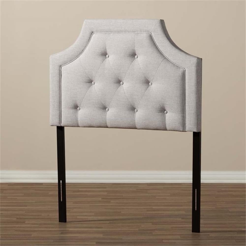Baxton Studio Twin Size Headboard - Modern Greyish Beige Fabric Design