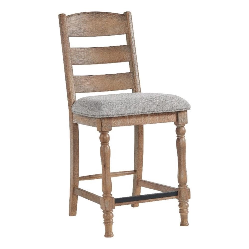 Intercon Highland Ladder Back Bar Stool with Cushion Seat, Set of 2, Sandwash