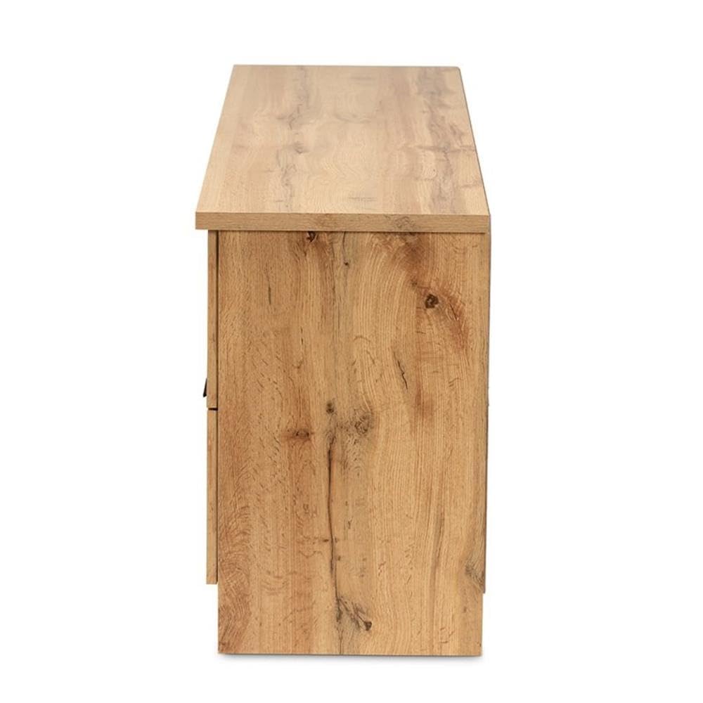 Wholesale Interiors Baxton Studio Adelino Oak Brown Finished Wood 2-Drawer TV Stand