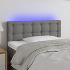 vidaXL LED Headboard, Upholstered Headboard for Bed Home, Bed Headboard with LED Light, Bedroom Furniture, Dark Gray 39.4"x2"x30.7"/34.6" Fabric