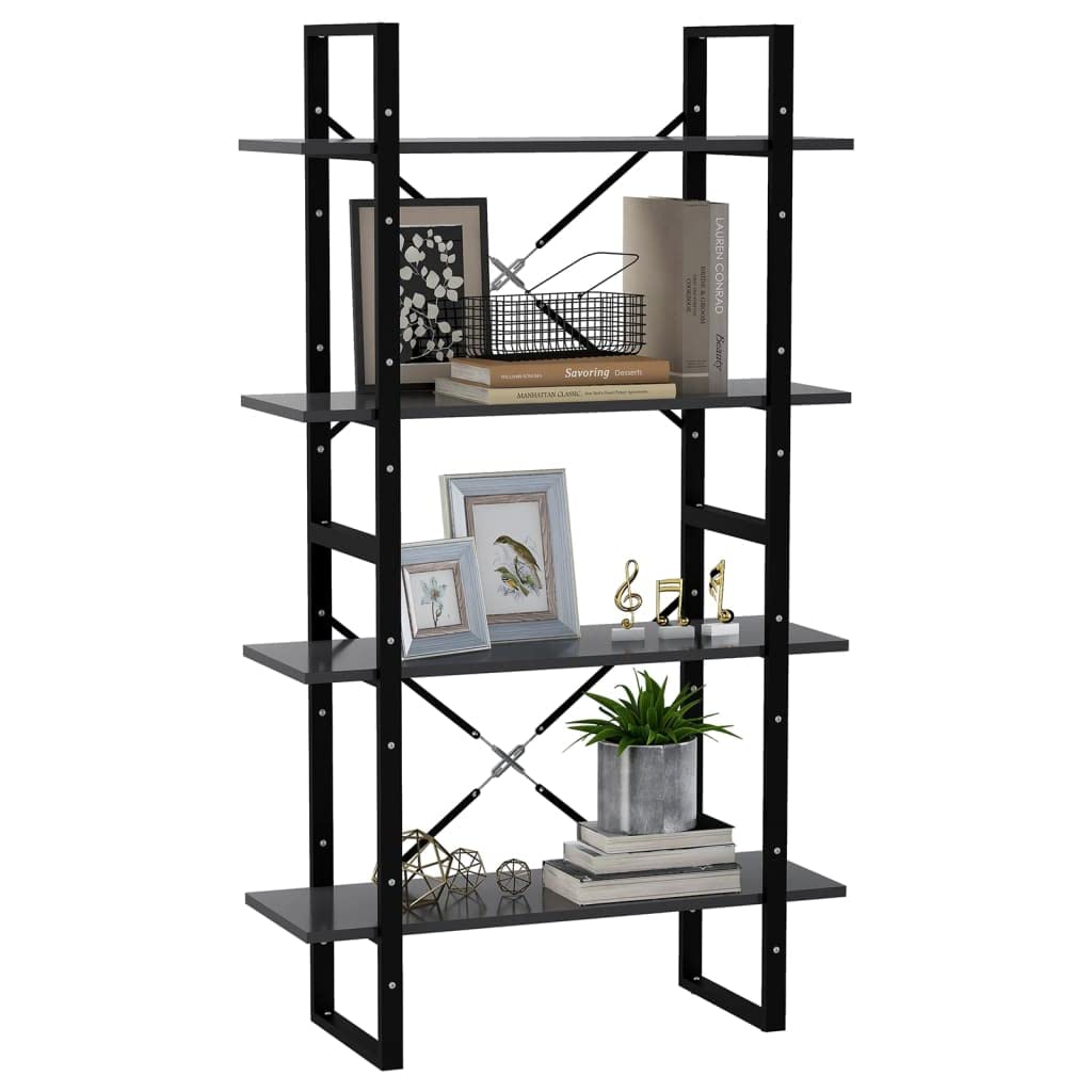 vidaXL 4-Tier Book Cabinet Gray 31.5&quot;x11.8&quot;x55.1&quot; Engineered Wood