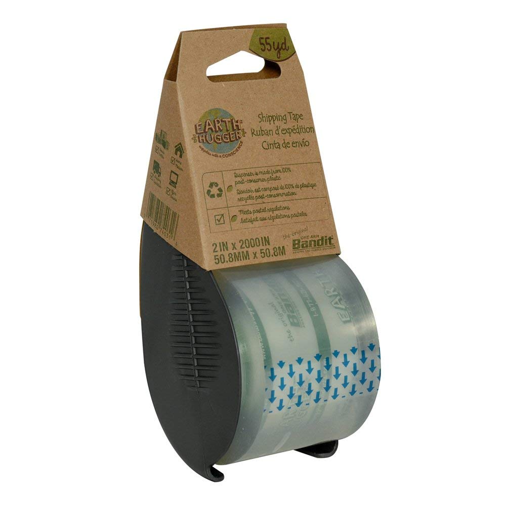 Earth Hugger Bandit Packaging Tape In Recycled Content Dispenser, 2' X 55 Yards (74031-Eh)