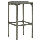 vidaXL Modern Bar Stools - 6 Piece Set in Gray Poly Rattan with Cushions - Durable Steel Frame - Comfortable Seat Cushions - Indoor and Outdoor Use