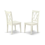 East West Furniture Dining Clc-Lwh-W Clarksville Double X-Back Formal Chairs In Linen White Finish (Set Of 2)