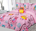 Sapphire Home 3 Piece Owl Twin Kids Comforter Set - Kids Bedding - Pillow Sham, Decorative Toy Pillow - Toddler Bed Kit, Owl Pin