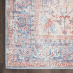 HomeRoots 522460 8 x 10 ft. Blue Floral Traditional Power Loomed Distressed Rectangle Area Rug