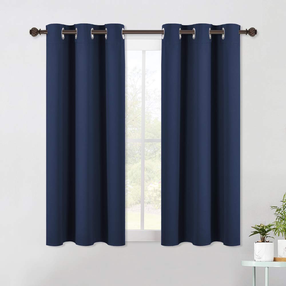 Nicetown Living Room Blackout Curtain Panels, Window Treatment Energy Saving Thermal Insulated Solid Grommet Blackout Drapes/Dra
