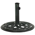 vidaXL 19lb Round Umbrella Base for Outdoor, Deck, Patio Parasol Base for 1.4/1.5/1.9 Pole Sizes, Heavy-Duty Cast Iron, Classic 
