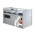 Acme Wyatt Wooden Loft Bed with Chest and Swivel Desk in White