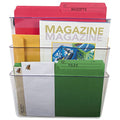 Storex 70245U06C Wall File, Letter, 13 X 14, Three Pocket, Clear