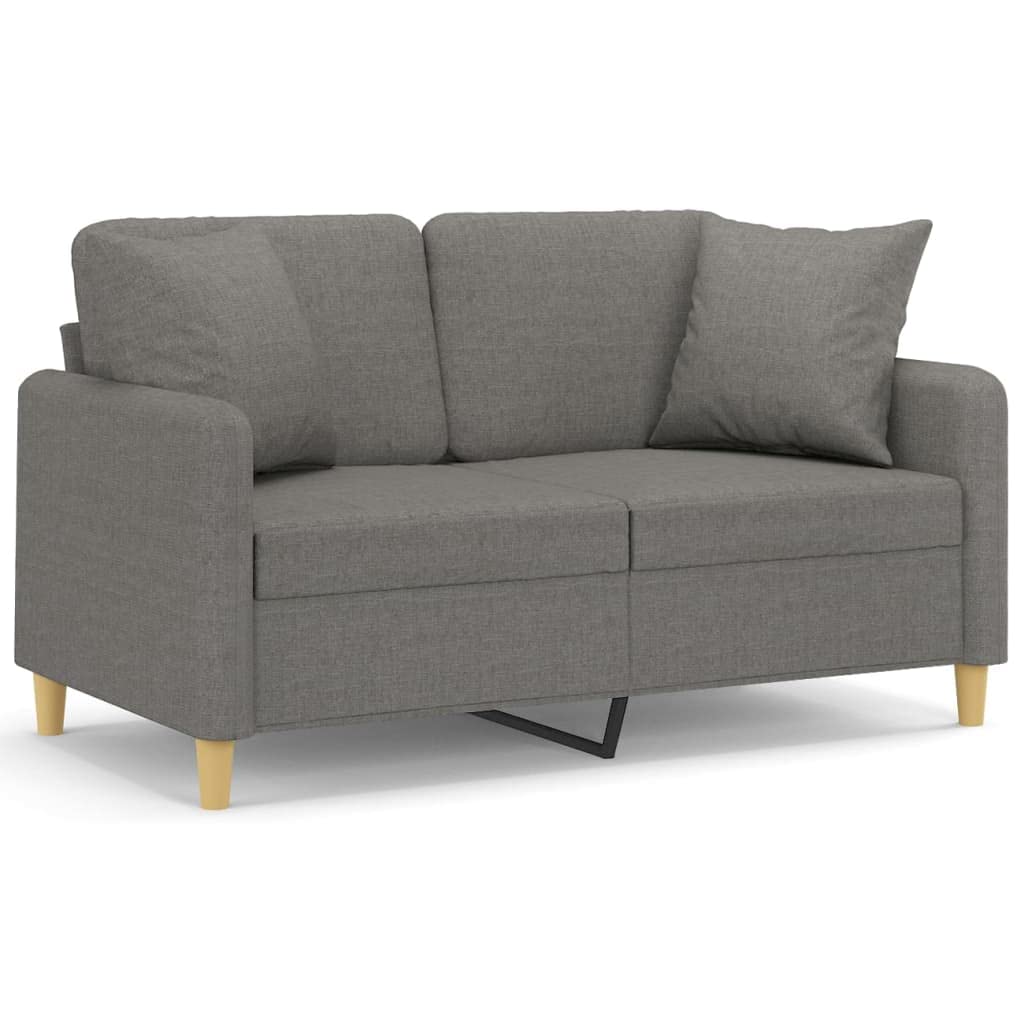 Vidaxl Modern 3-Seater Sofa With Comfortable Pillows And Cushions, Sturdy Plywood And Metal Frame, Durable Fabric Upholstery, Light Gray