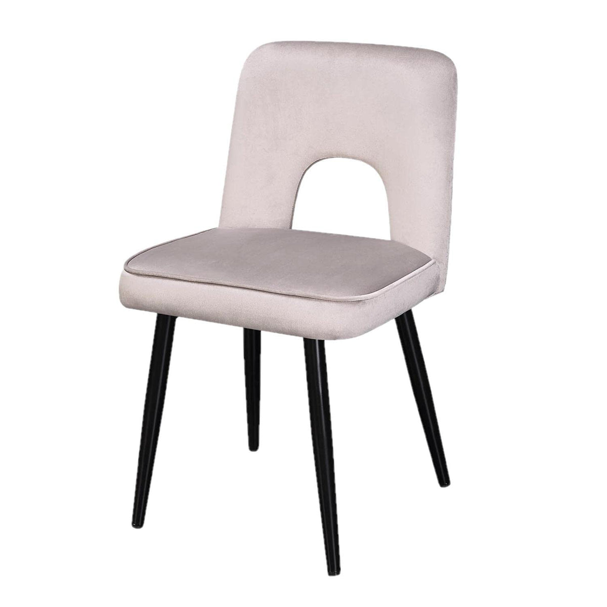 4D Concepts Nancy Chair, Taupe Velvet/Black Legs