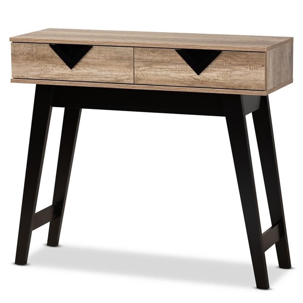Baxton Studio Wales Modern and Contemporary Light Brown Finished Wood 2-Drawer Console Table
