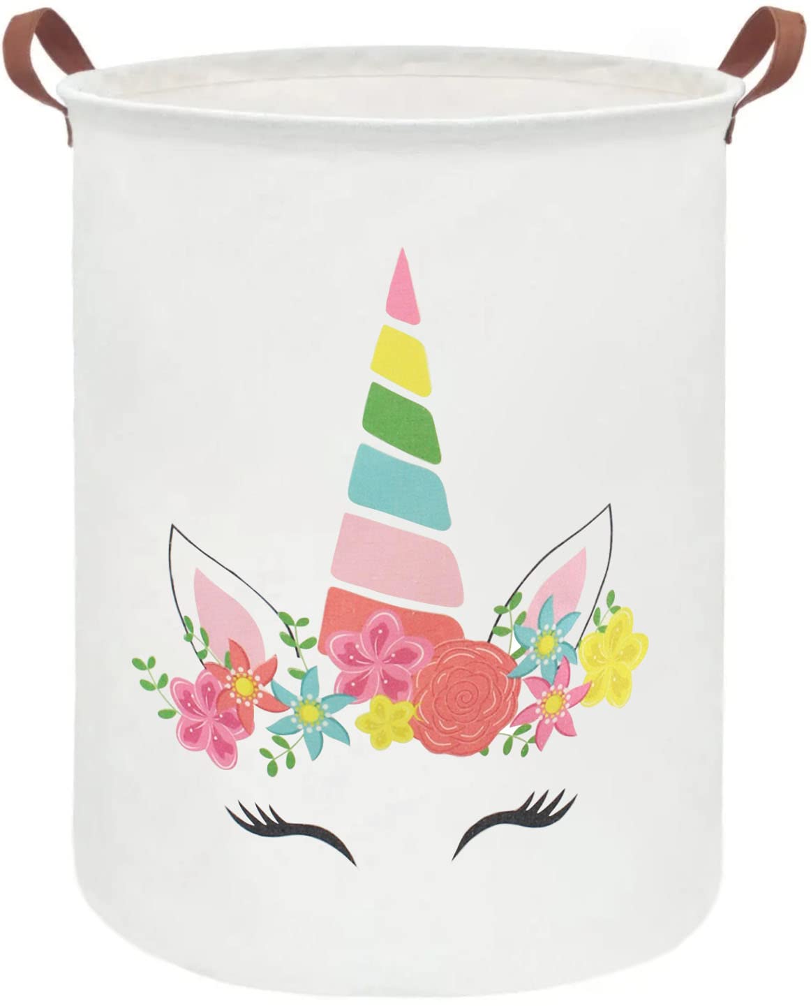 ESSME Unicorn Hamper,Unicorn Laundry Basket Collapsible Canvas Waterproof Girls Hamper for Girls Unicorn Room Decor, Nursery Ham