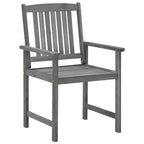 vidaXL Patio Chairs with Cream Cushions 4 pcs - Outdoor Furniture for Garden, Lawn or Deck - Solid Acacia Wood with Gray Wash Finish
