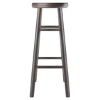 Winsome Shelby 2-Piece Swivel Bar Stools, 30 in, Oyster Gray, Solid Wood