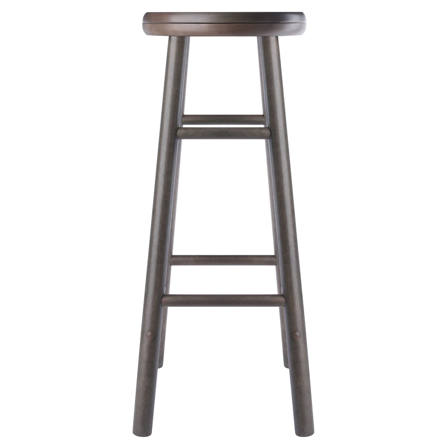 Winsome Shelby 2-Piece Swivel Bar Stools, 30 in, Oyster Gray, Solid Wood
