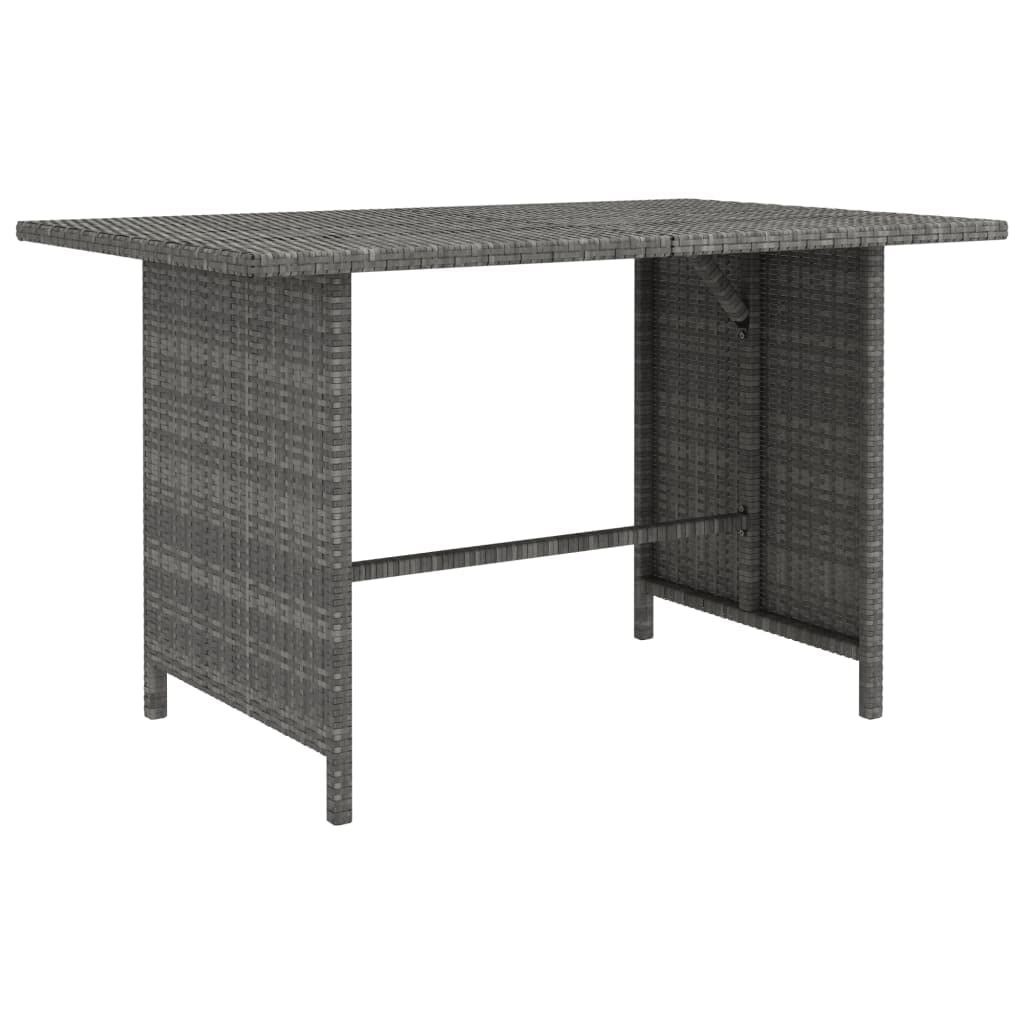 vidaXL 9 Piece Patio Lounge Set with Cushions - Farmhouse Style Poly Rattan Garden Furniture Set with Dining Table in Gray - Modular Outdoor Seating Arrangement