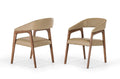 HomeRoots Taupe & Walnut Wood, Leatherette 31 Taupe Leatherette and Walnut Wood Dining Chair