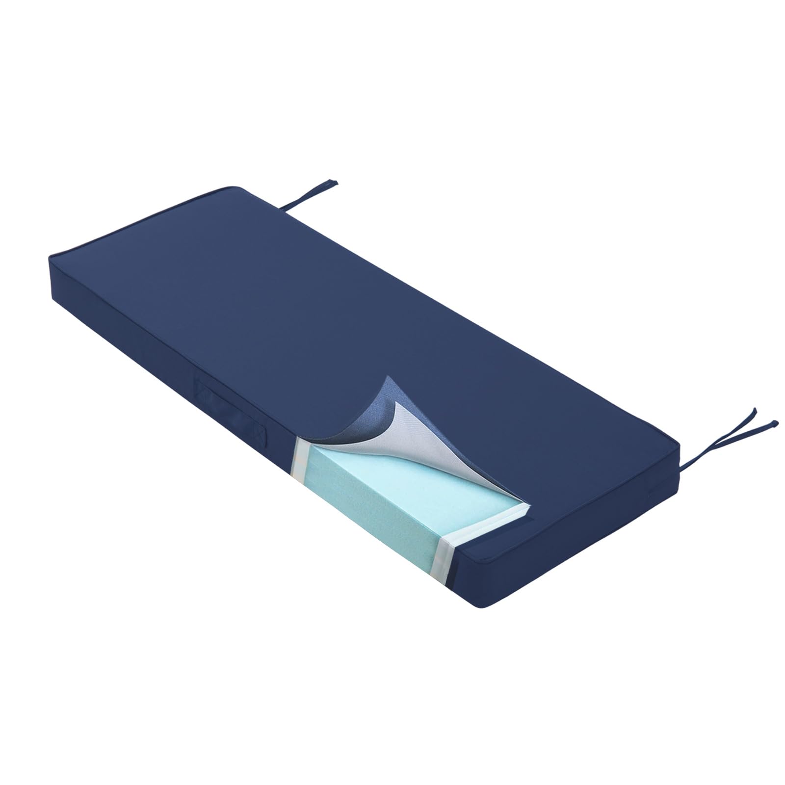 Yijian Home Outdoor Bench Cushion 4 Inches Memory Foam Waterproof Patio Furniture Bench Cushion Porch Swing Cushion With Handle