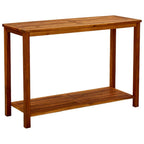 vidaXL Solid Acacia Wood Patio Console Table - Entryway Accent Hallway Table with Storage Shelf 43.3"x15.7"x29.5"