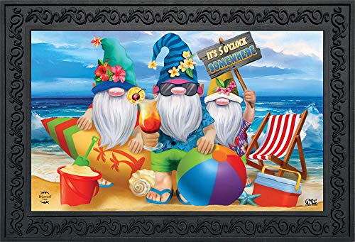 Briarwood Lane Summer Gnomes Humor Doormat Beach Scene Indoor Outdoor 30' X 18'