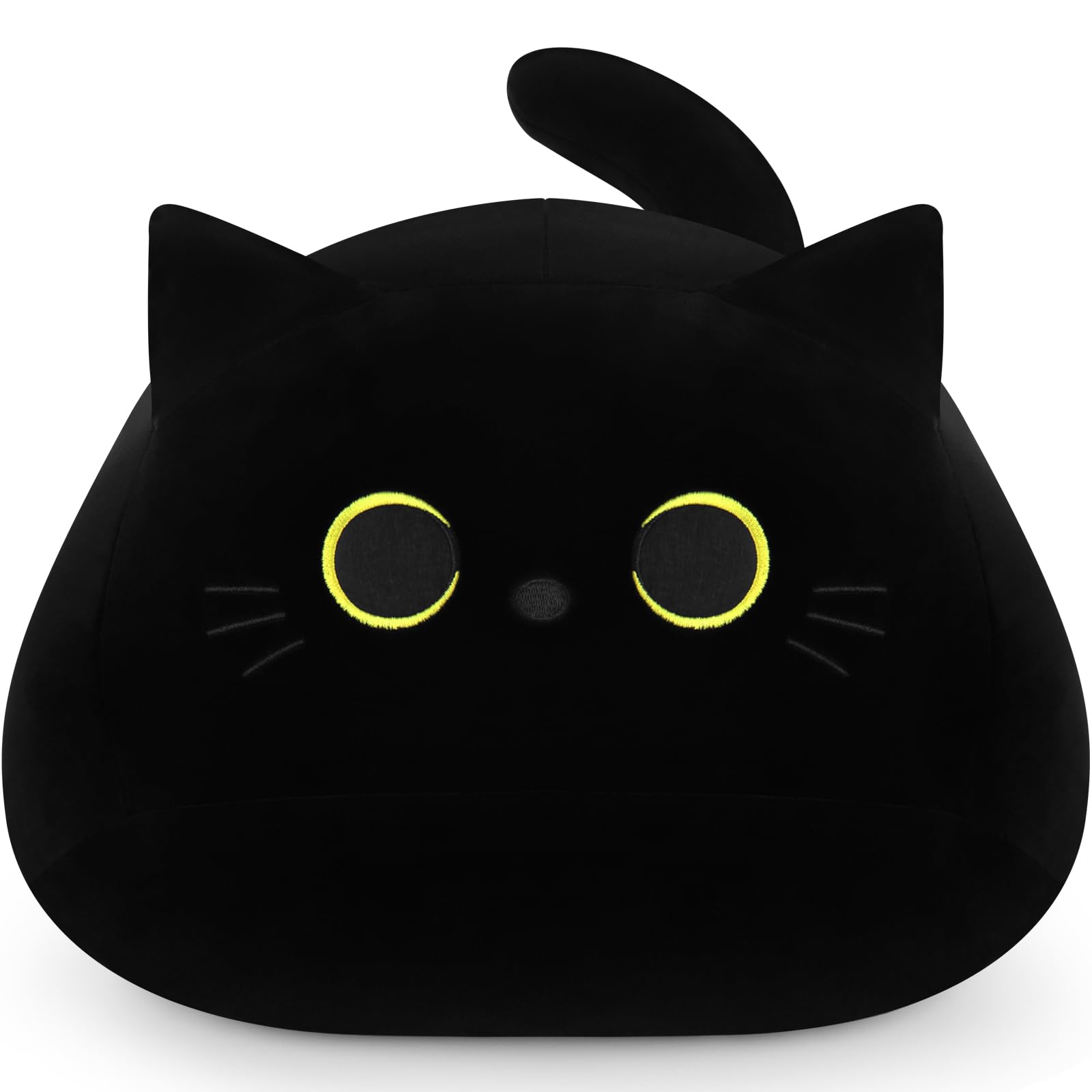 Auspicious Beginning Black Cat Plush Toy-19' Giant Black Cat Stuffed Animal, Black Cat Plushie Kawaii Plushies Cat Plush Pillow