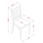 East West Furniture ANC-BLK-W Antique Kitchen Dining Chairs - Slat Back Wooden Seat Chairs, Set of 2, Black & Cherry