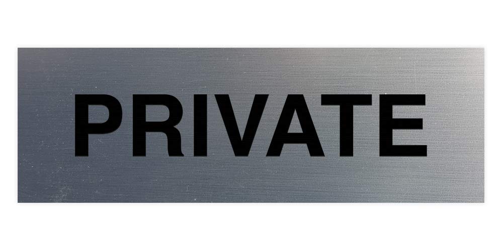 Signs Bylita Basic Private Sign (Brushed Silver) - Small 1 Pack