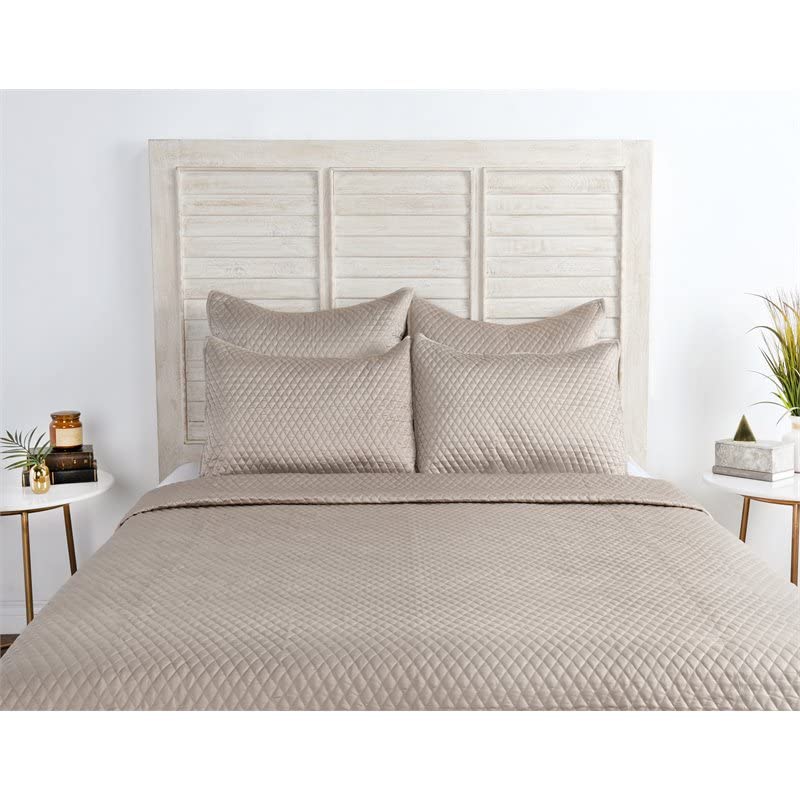 Kosas Home Winthrop 20X26 Diamond Poly Sateen Fabric Standard Sham In Natural