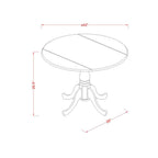East West Furniture DLAV5-BCH-W 5 Piece Dinette Set for 4 Includes a Round Dining Room Table with Dropleaf and 4 Dining Chairs, 42x42 Inch, Buttermilk & Cherry