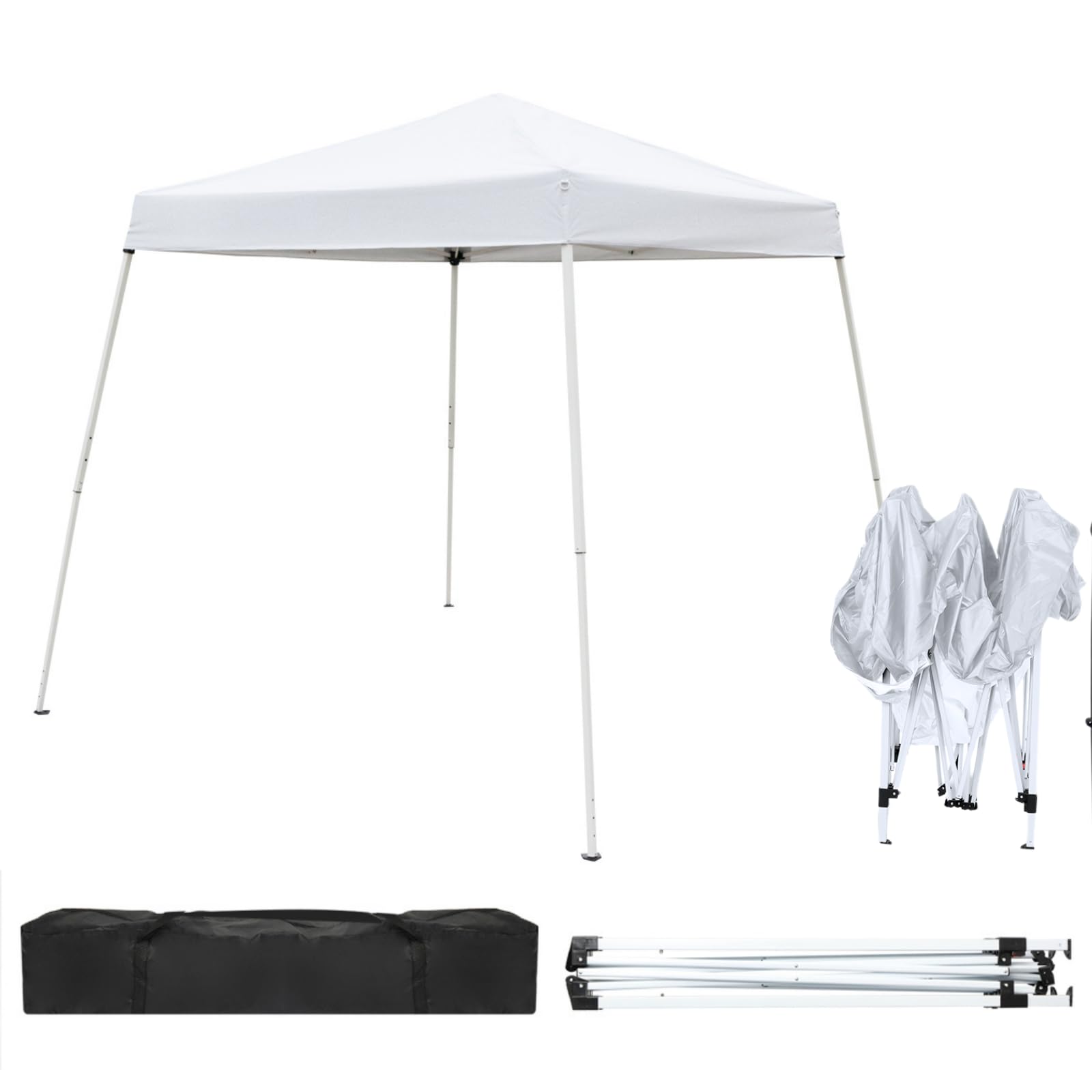 Outvita Canopy 10'X10' Pop Up Commercial Instant Gazebo Tent, Waterproof & Uv Protection Canopy Tent With Slant Legs For Party W