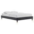 Modway Harlow 79" King Performance Velvet Platform Bed Frame In Charcoal