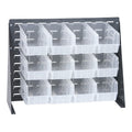Quantum Storage Systems QBR-2721-230-12CL Ultra Bin Complete Bench Rack Package with 12 Ultra Bins, 27 x 8 x 21 , Clear