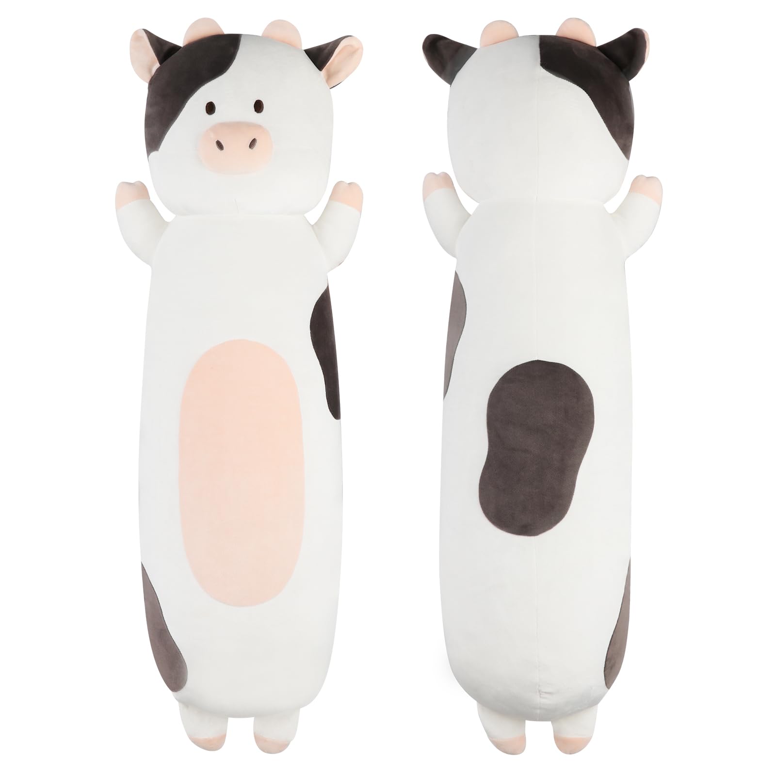 Dalmao 36 Inch Milk Cow Stuffed Animal, Soft Long Cuddle Squishy Pillow, Cute Cow Print Body Pillow Plushies Toy Gift For Kids,
