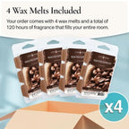 Candle Warmers Etc Classic Wax Melts 2.5Oz, Roasted Espresso Fragrance (4-Pack) - Each Pack Has X4 2.5 Oz Wax Melts And 30 Hours
