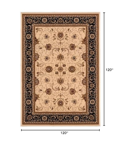 HomeRoots 528837 10 x 13 in. Oriental Non Skid Area Rug Black & Tan