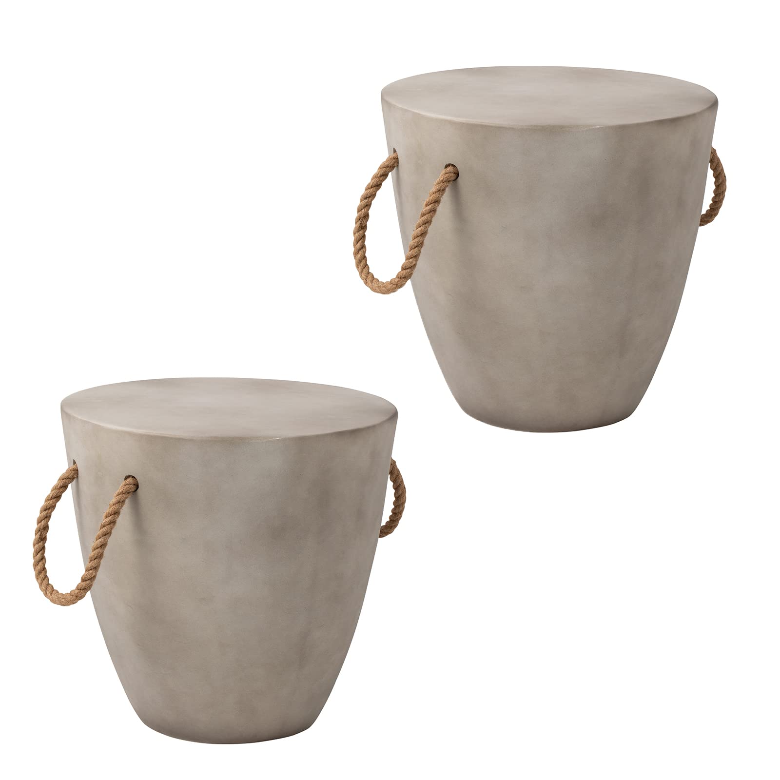 Sunbury Outdoor Side Table Set Of 2, 2 Piece Concrete Side Table Outdoor End Table, 17' H Small Side Table End Table Grey Accent Table For Patio Garden Living Room