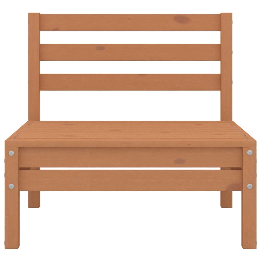 vidaXL Patio Middle Sofa Honey Brown Solid Pinewood