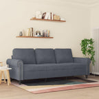 vidaXL 3-Seater Velvet Sofa in Dark Gray - Luxurious Comfort with Robust Metal Frame & Ample Seating Space