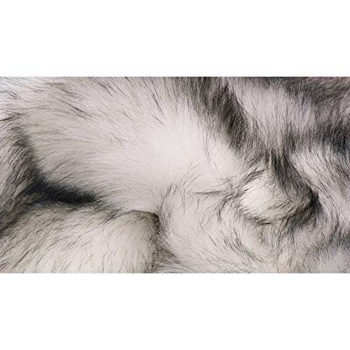 HomeRoots 3' X 5' Gradient Gray Rectangular Faux Fur Area Rug