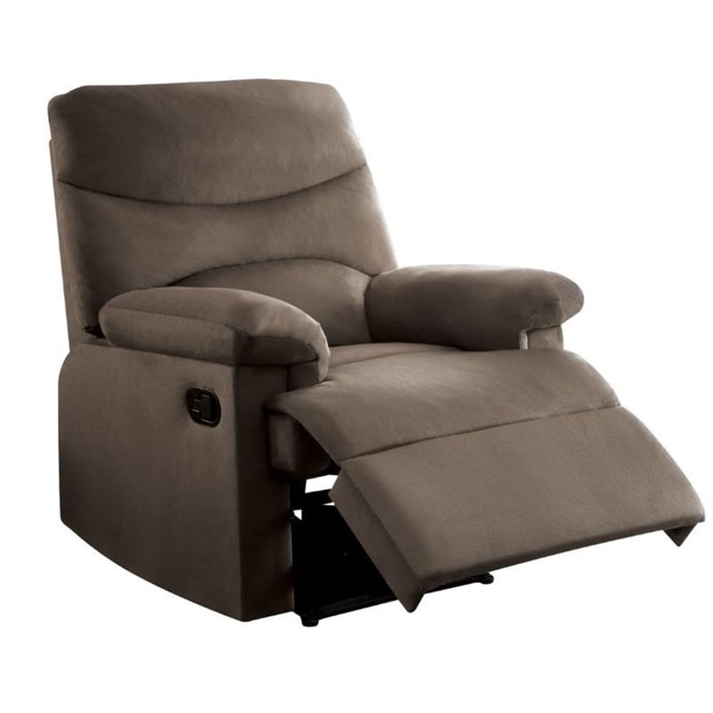 Acme Arcadia Woven Fabric Motion Recliner In Light Brown