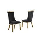 Best Quality Furniture Sc270-277 Dining Set, Black/Gold