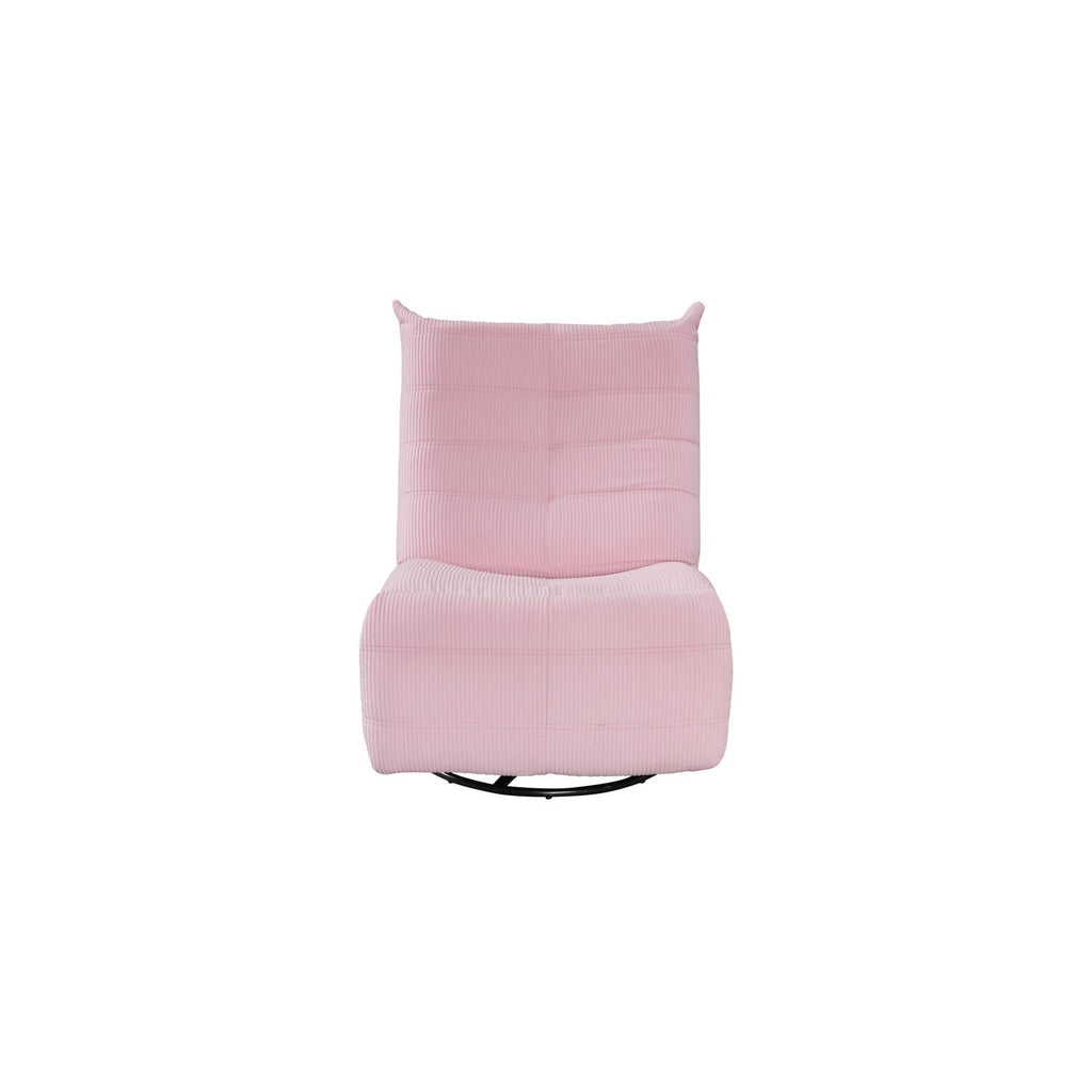 Lilola Home Georgena Pink Corduroy Swivel Glider Recliner