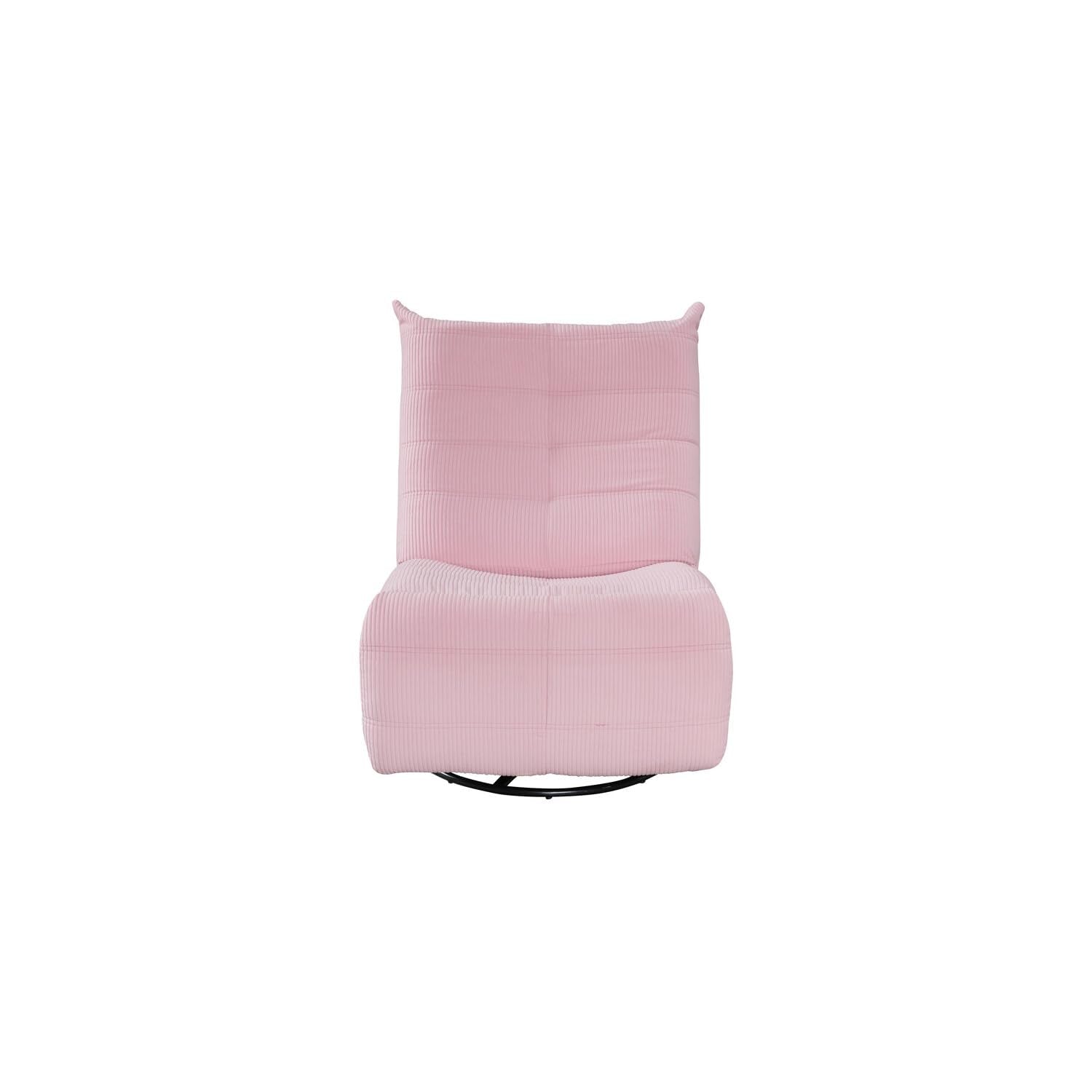 Lilola Home Georgena Pink Corduroy Swivel Glider Recliner