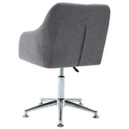 vidaXL Adjustable Swivel Office Chair with Gas Lift System, Ergonomic Design, Durable Wooden Frame and Steel Legs, Light Gray Fabric Upholstery