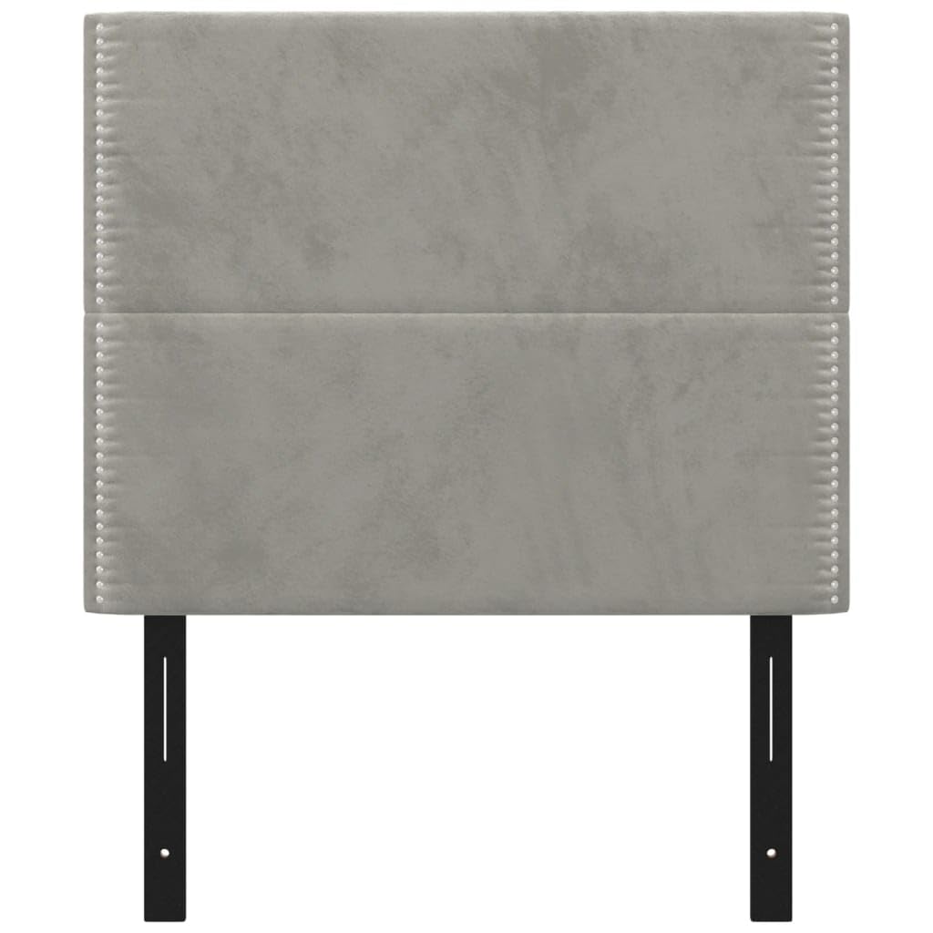 vidaXL Velvet Headboards - 2 Pieces, Classic Design, California Proposition 65 Warning, Light Grey, Perfect for Any Bedroom, Dimensions: 39.4"x2"x46.5"/50.4", Weight: 23.59 Pounds