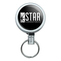The Flash Tv Series Star Labs Logo Heavy Duty Metal Retractable Reel Id Badge Key Card Tag Holder With Belt Clip
