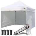 Eurmax USA 10x10 Pop-up Canopy Tent Commercial Instant Canopies with 4 Removable Zipper End Side Walls and Roller Bag, Bonus 4