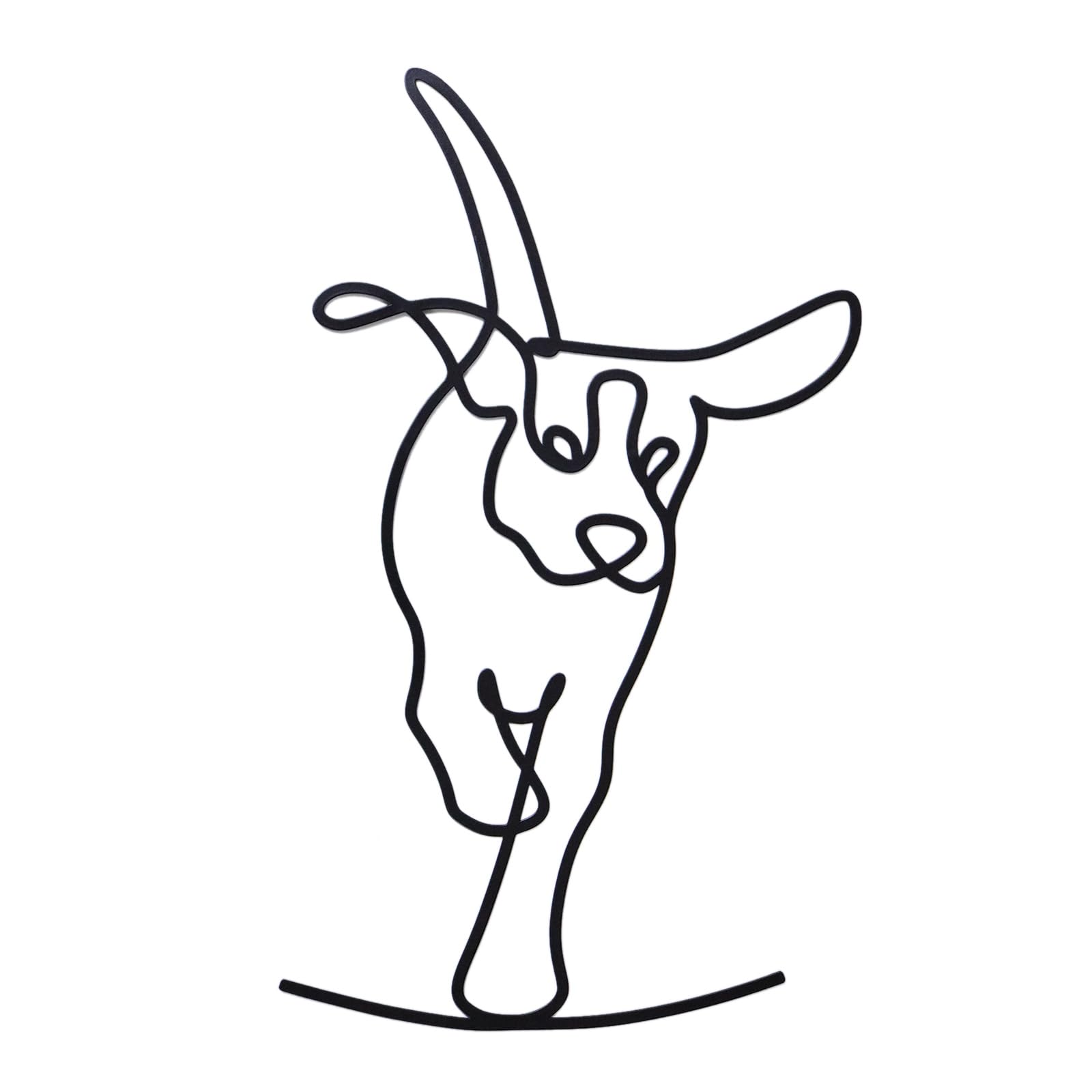 TYLCC Black Metal Dog Wall Decor Minimalist Abstract Dog Wall Art Line Drawing Art for Living Room Bedroom Decorations (Lovable)